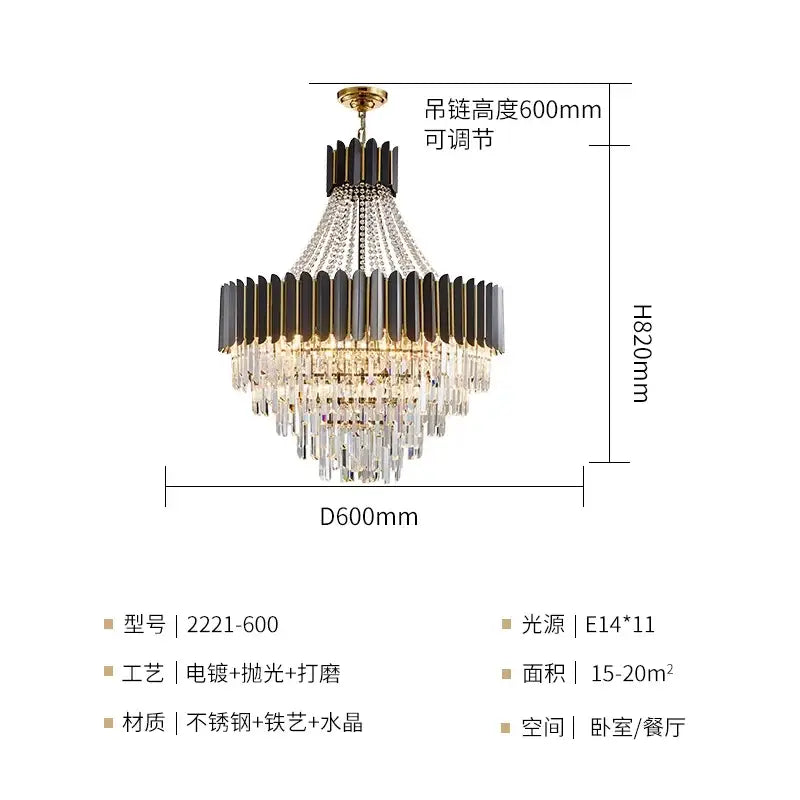 Gold Crystal Living 120cm Villa Chandelier