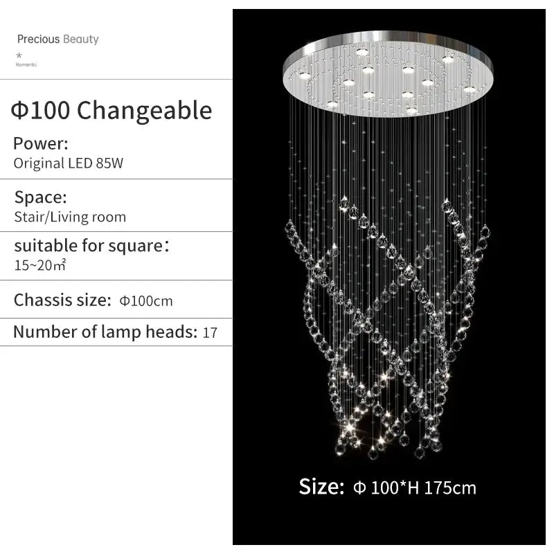 Chrome Spiral Pendant Light