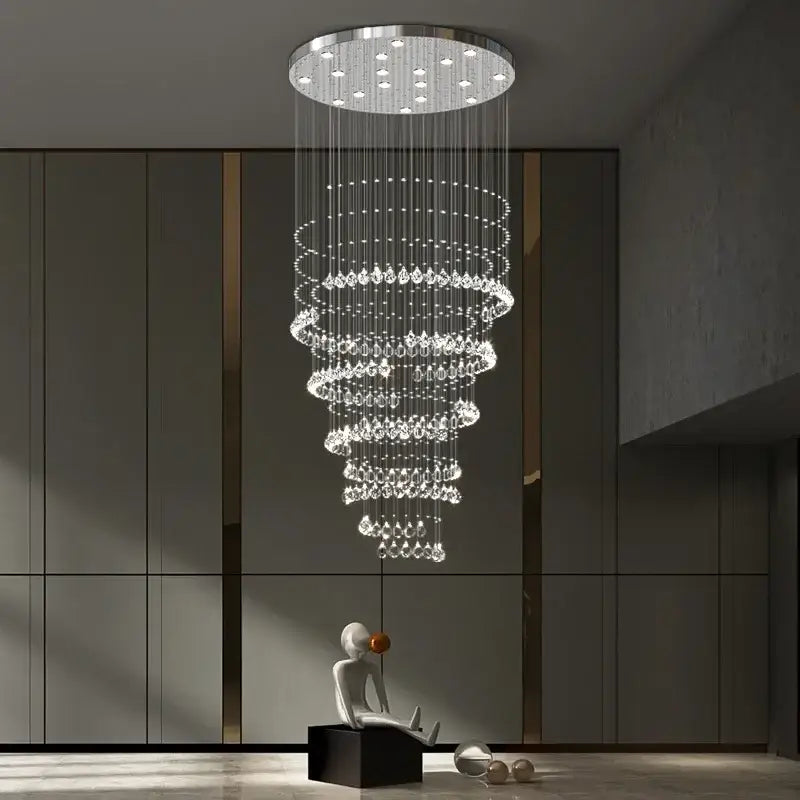 Chrome Spiral Pendant Light