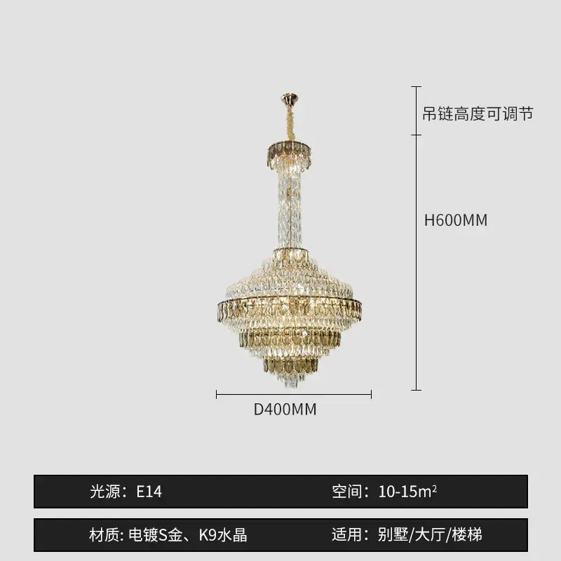 Blue Crystal Iridescent 150cm Chandelier