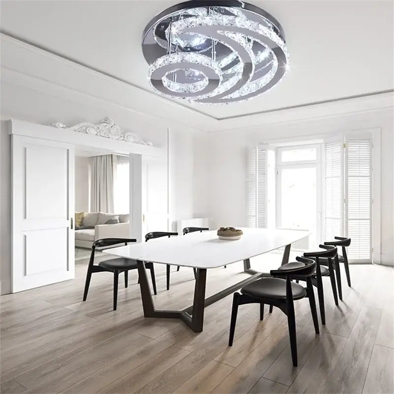 Chrome Crystal 40cm LED Ceiling Light