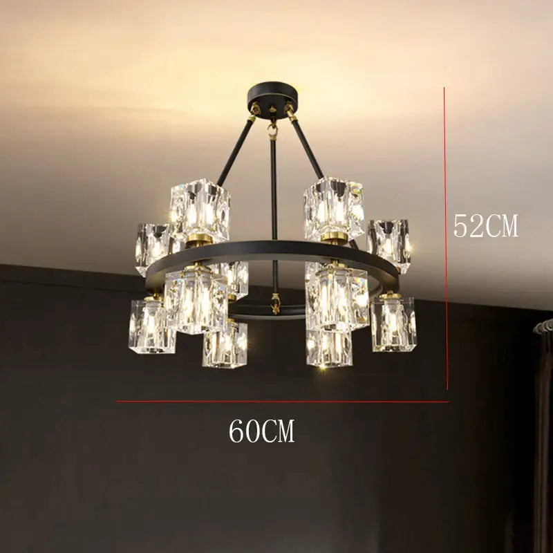 Black Crystal 28-Head LED Chandelier