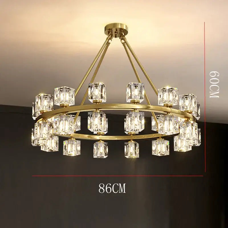 Black Crystal 28-Head LED Chandelier