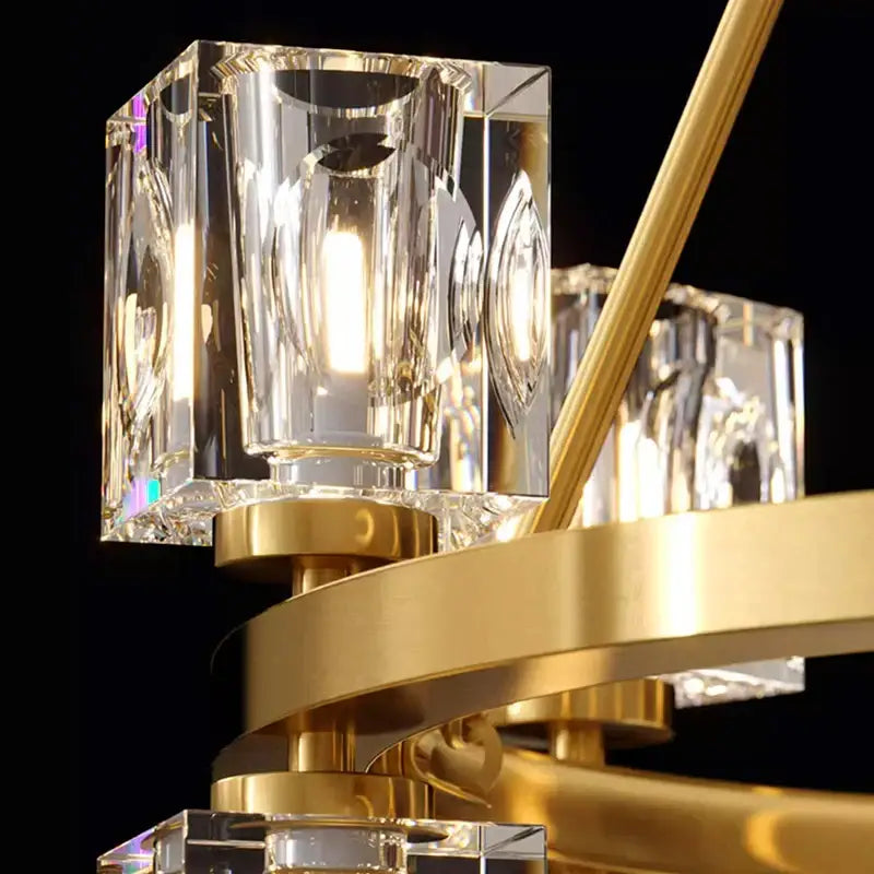 Black Crystal 28-Head LED Chandelier