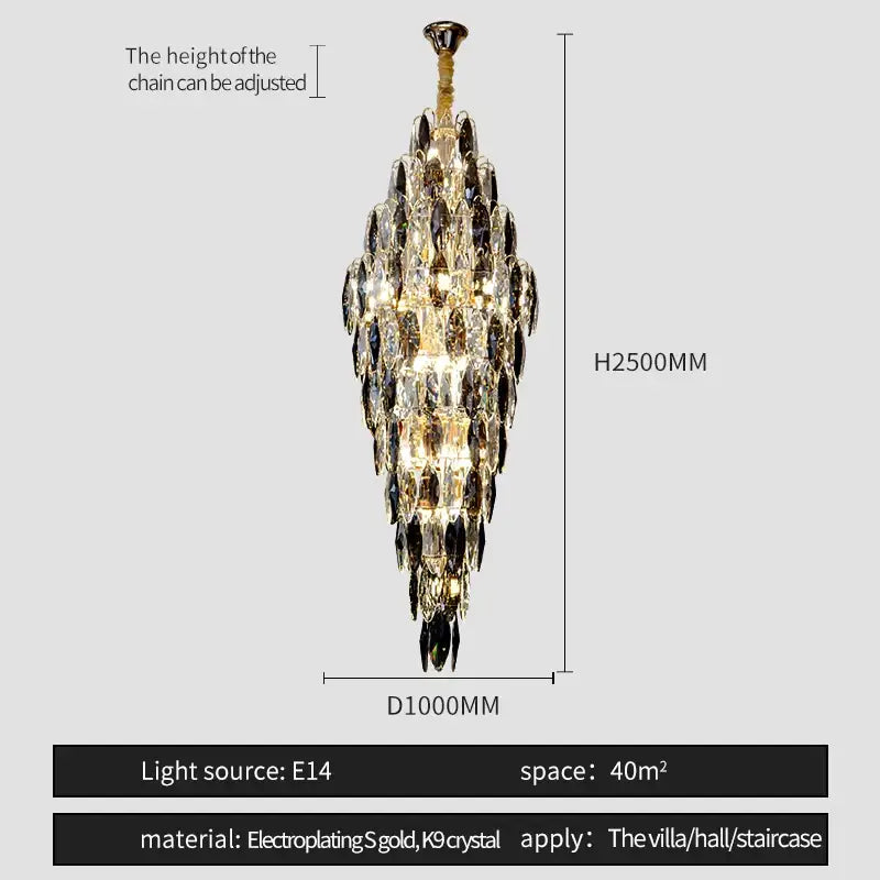 Brass Crystal Chandelier Light