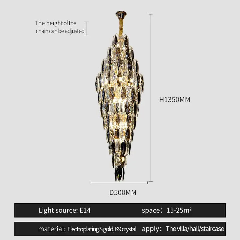 Brass Crystal Chandelier Light