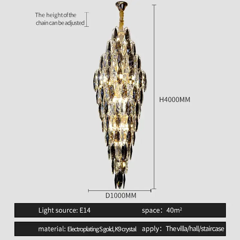 Brass Crystal Chandelier Light
