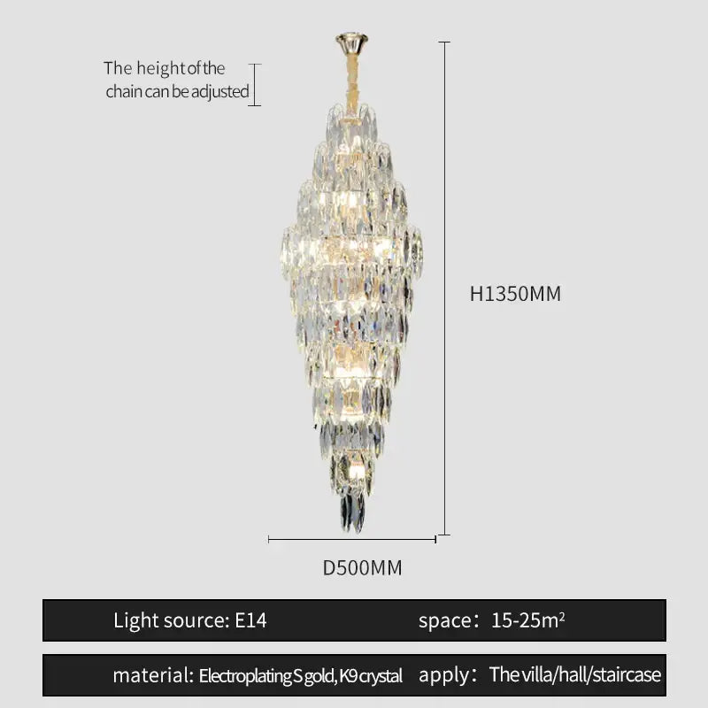 Brass Crystal Chandelier Light