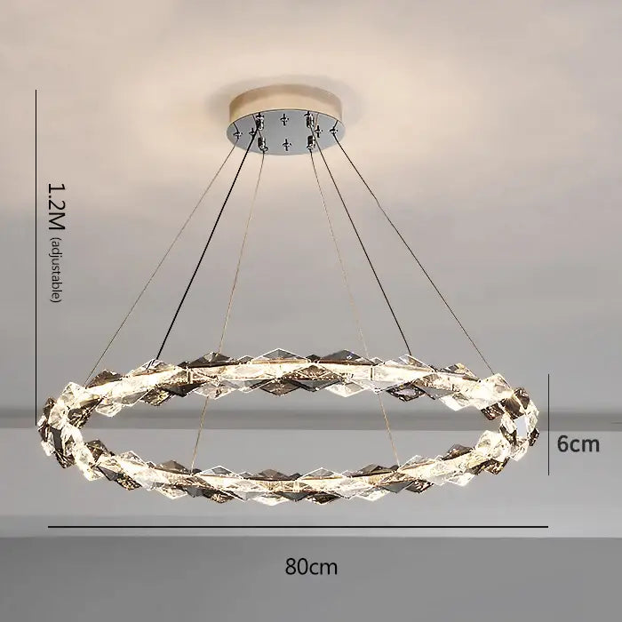 Gold Ring Crystal 110cm Chandelier