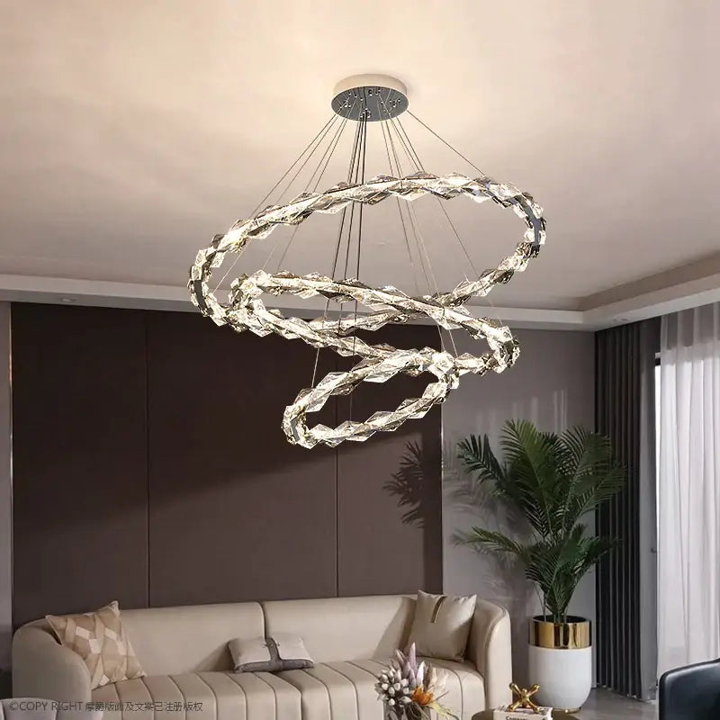 Gold Ring Crystal 110cm Chandelier
