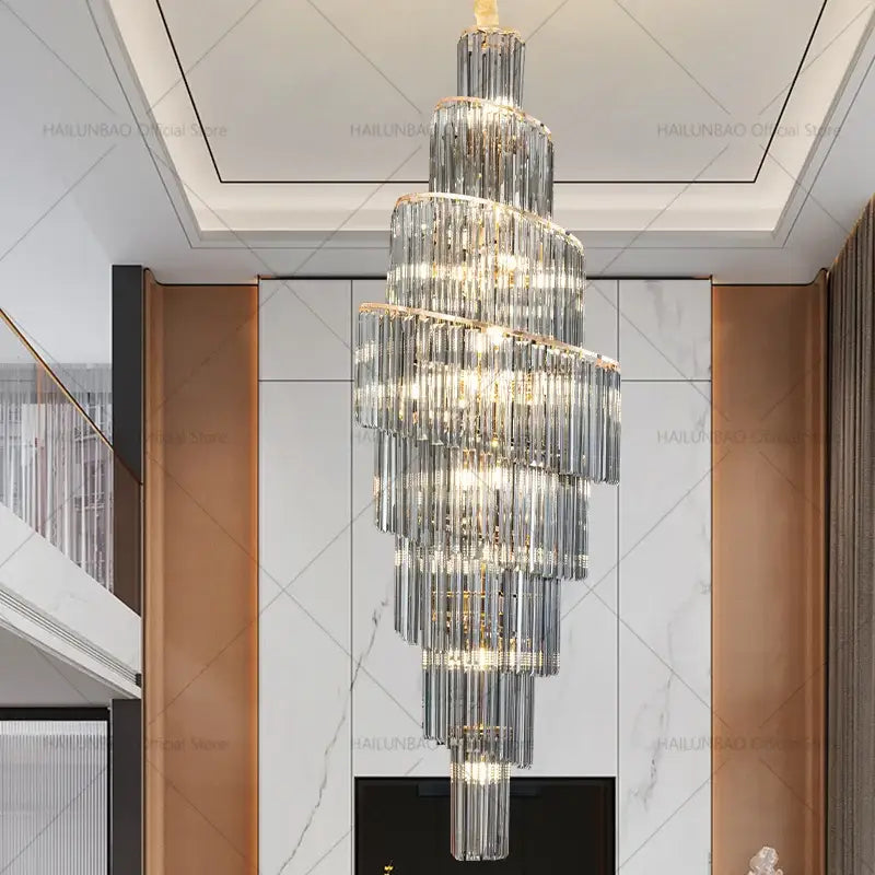 Gold Crystal Spacious-Room Amber Chandelier
