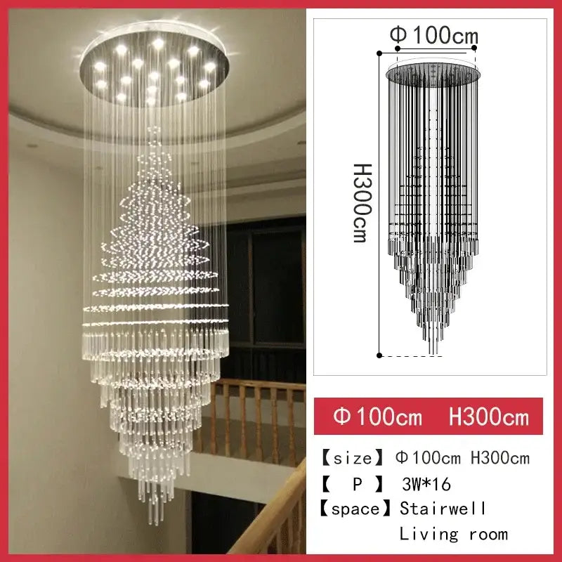 Crystal Cascade Chandelier Light
