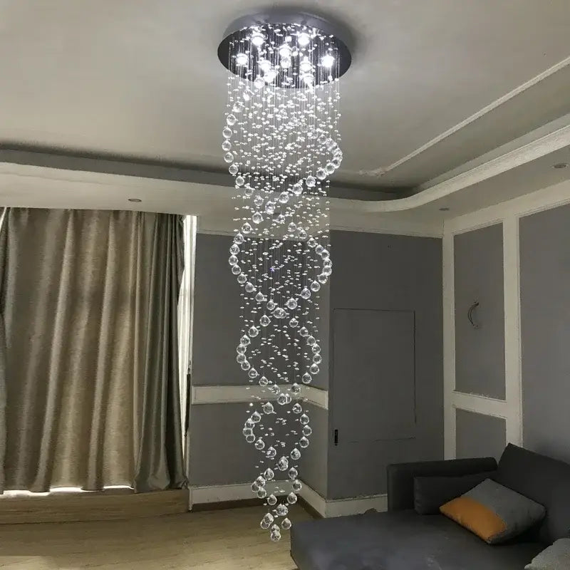 Chrome Crystal Bedroom Staircase Chandelier
