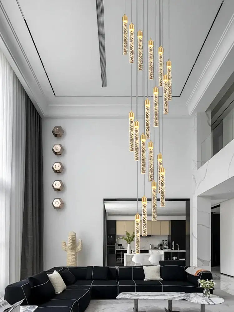 Gold Crystal Dimmable Foyer Chandelier Light