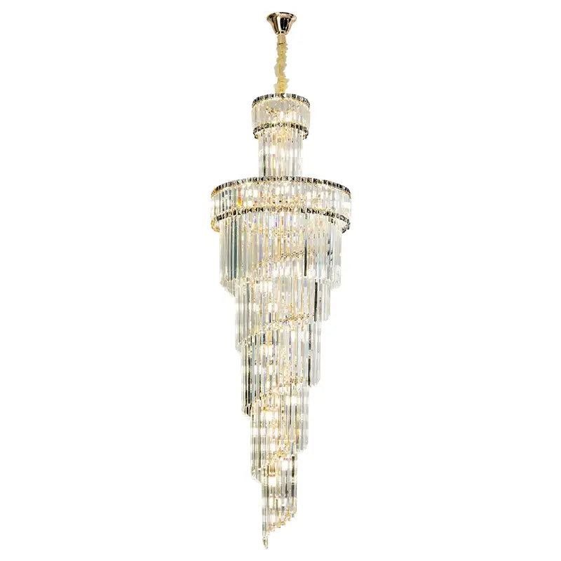 Gold Crystal Chandelier Light Amber Smoky Gray