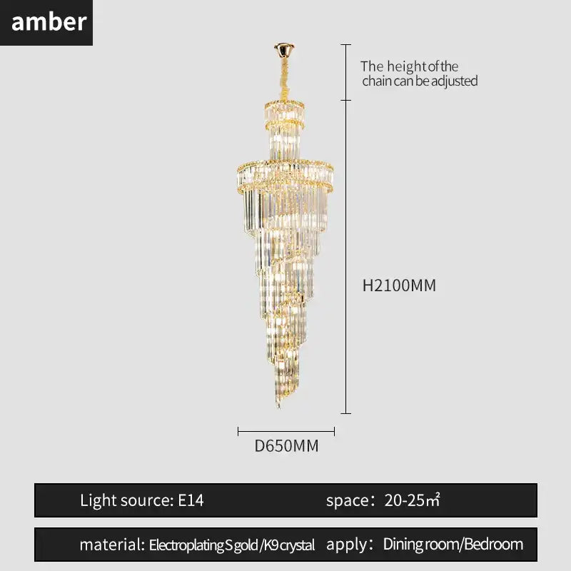 Gold Crystal Chandelier Light Amber Smoky Gray