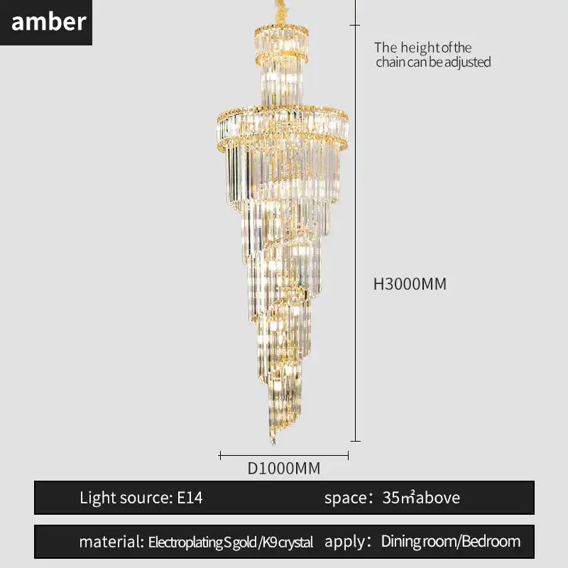 Gold Crystal Chandelier Light Amber Smoky Gray