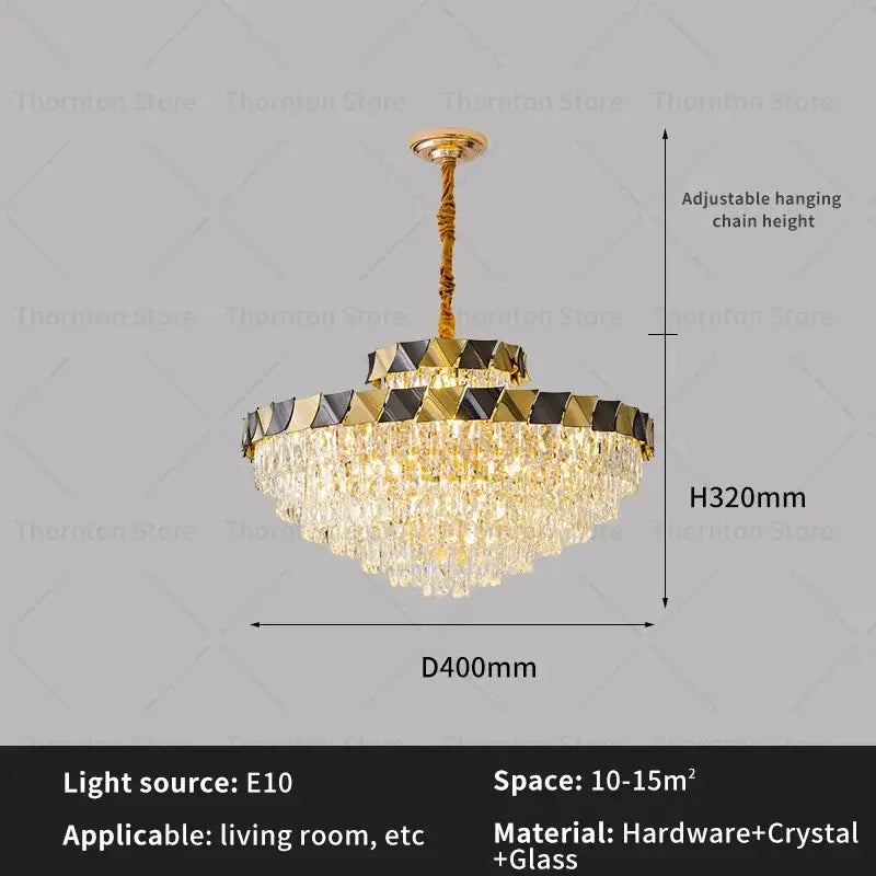 Gold Crystal Living Chandelier 120cm LED