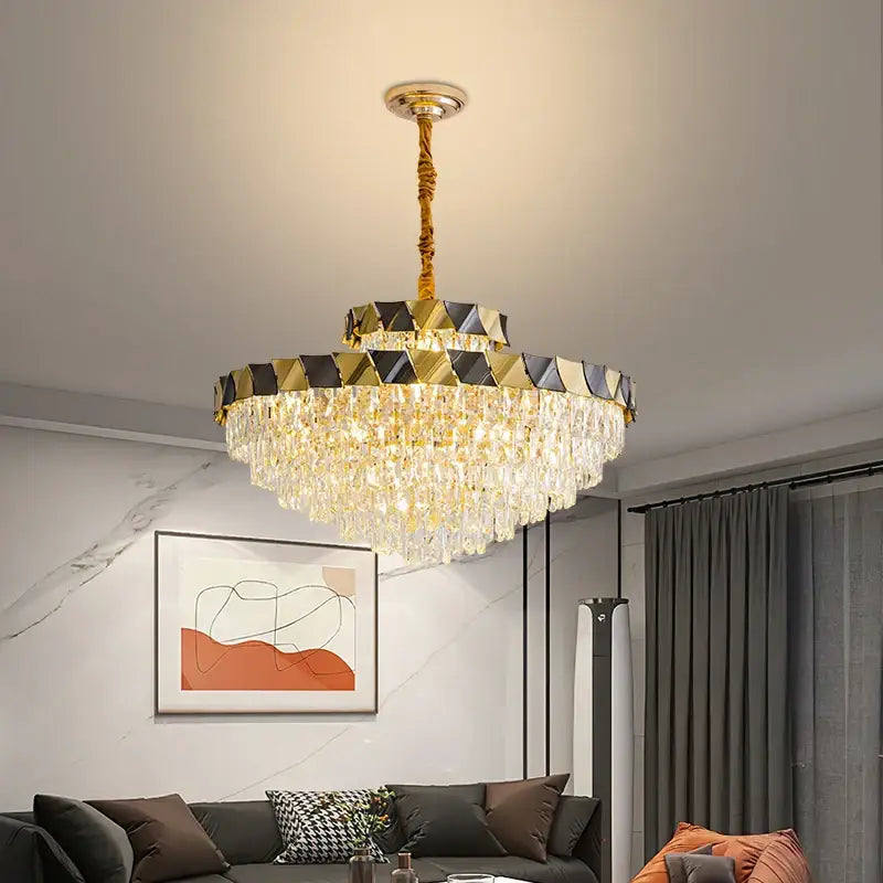 Gold Crystal Living Chandelier 120cm LED