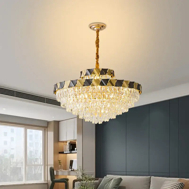 Gold Crystal Living Chandelier 120cm LED