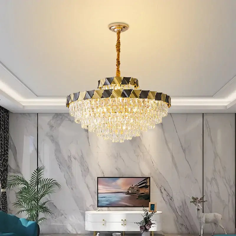 Gold Crystal Living Chandelier 120cm LED