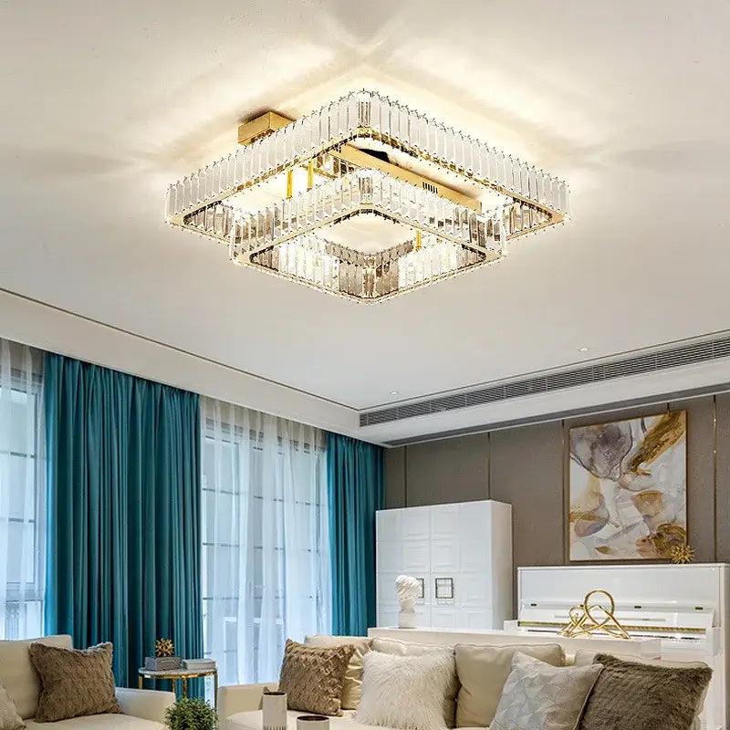 Gold Rectangular Crystal Light