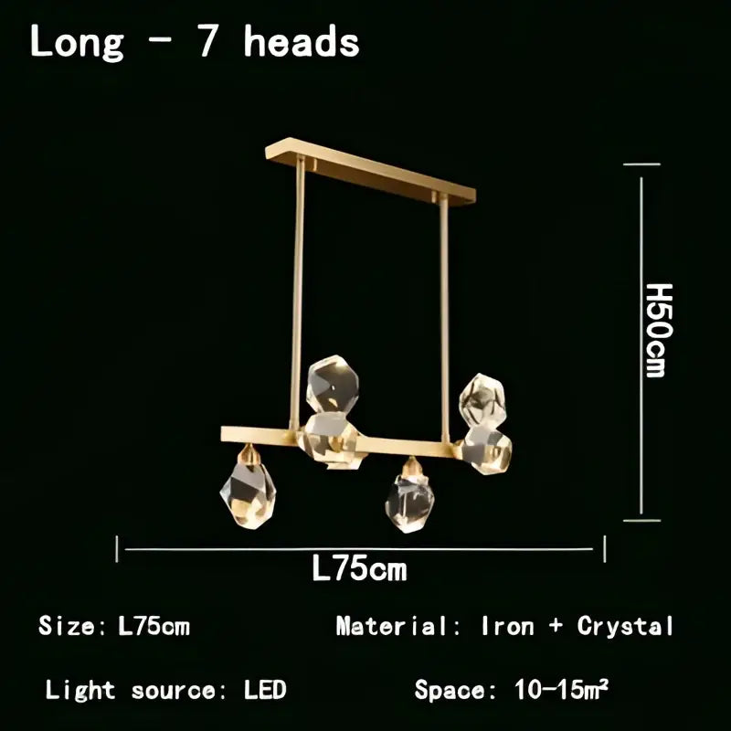 Gold Crystal LED Pendant Nordic Design