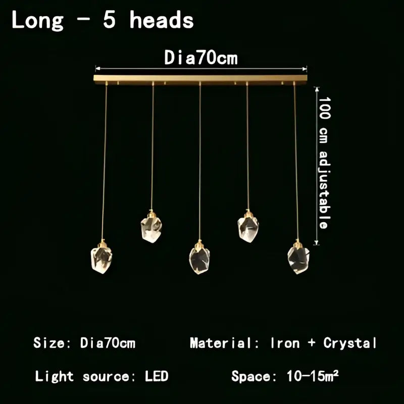 Gold Crystal LED Pendant Nordic Design