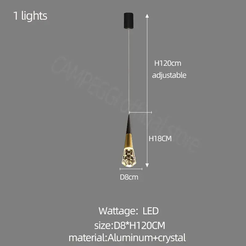 Gold Crystal Staircase Chandelier 20-Head
