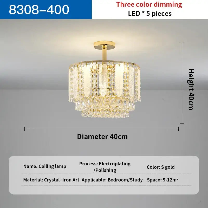 Gold Crystal Dining Chandelier Three Colours
