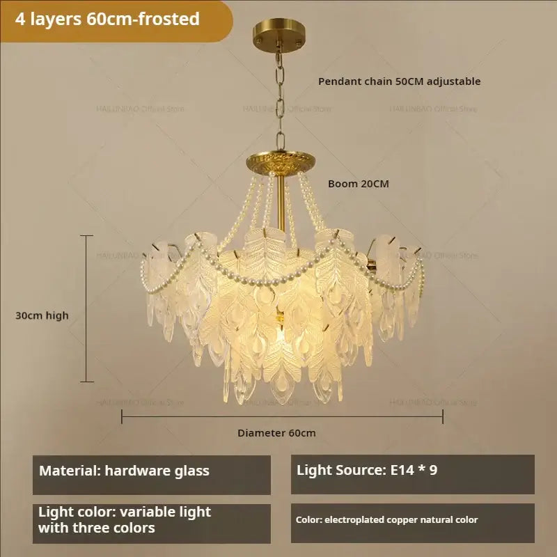 Gold Green Crystal Chandelier Light