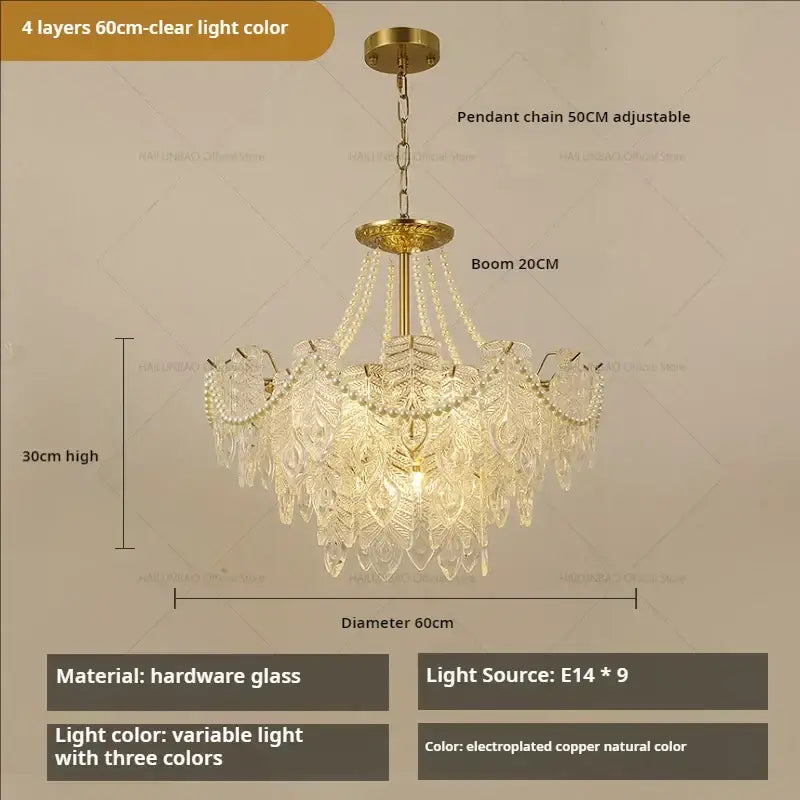 Gold Green Crystal Chandelier Light