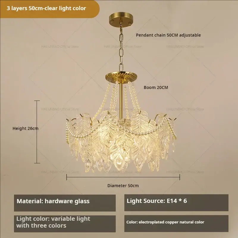 Gold Green Crystal Chandelier Light