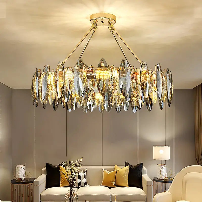 Gold Crystal Living Room Light