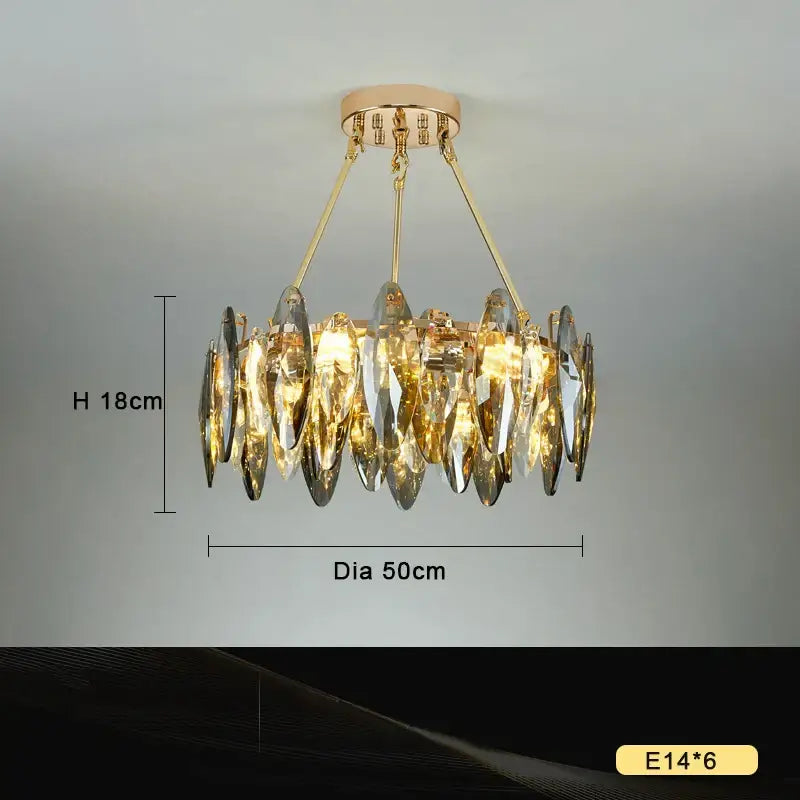 Gold Crystal Living Room Light