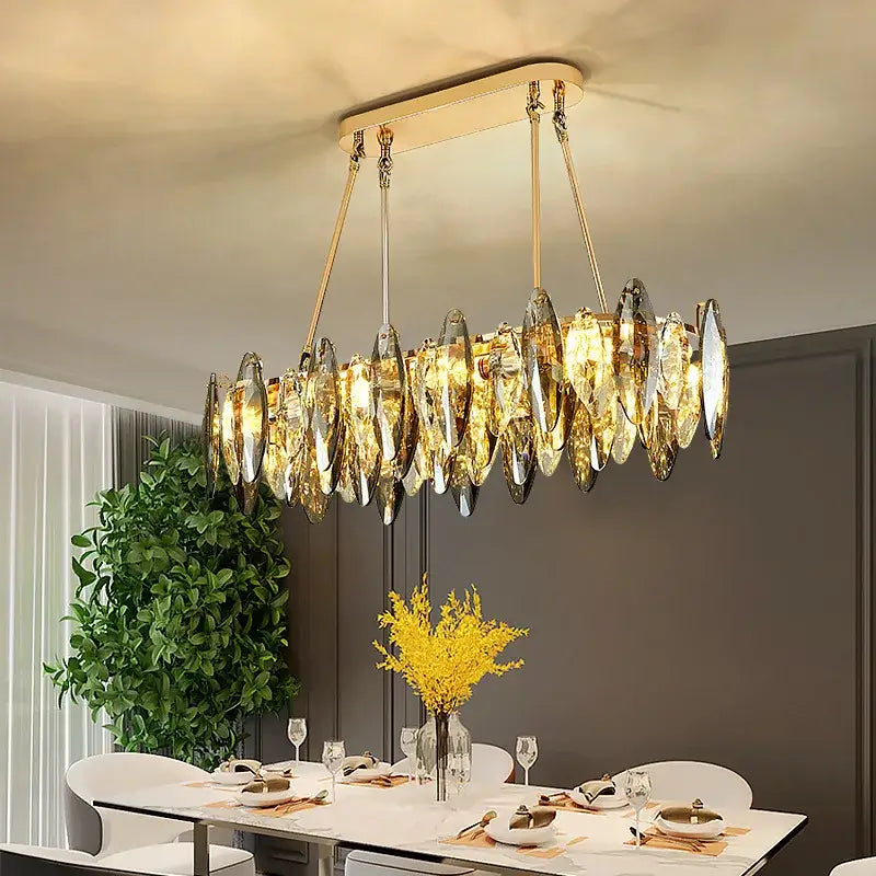 Gold Crystal Living Room Light