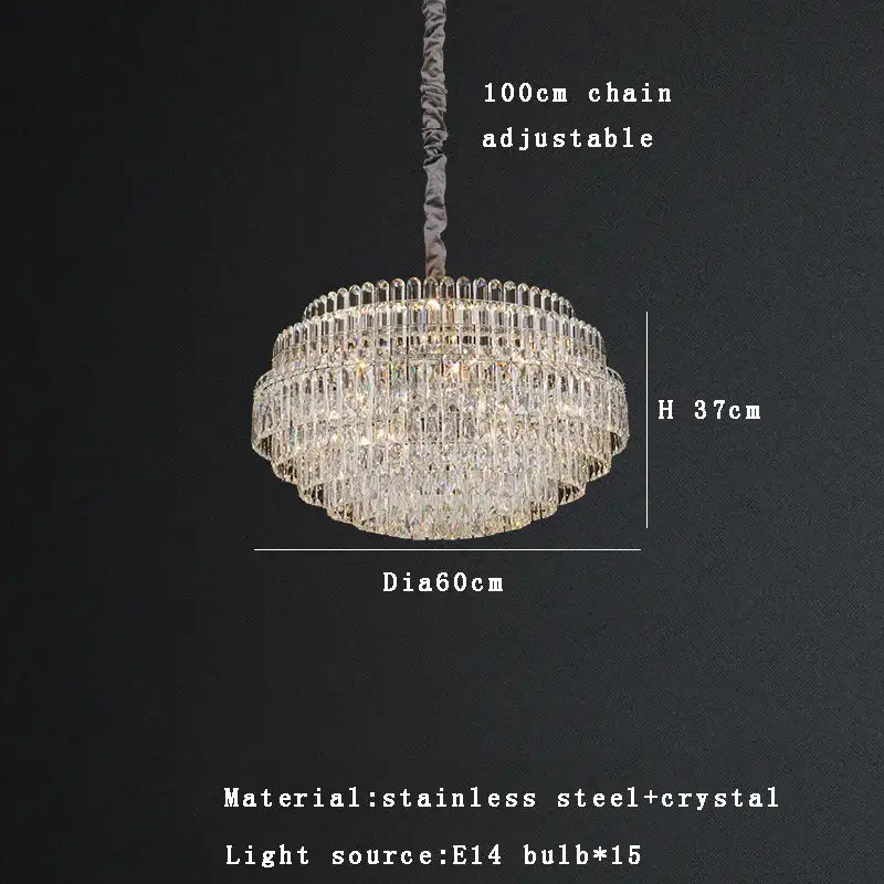 Gold Crystal Pendant Light Bronze Finish