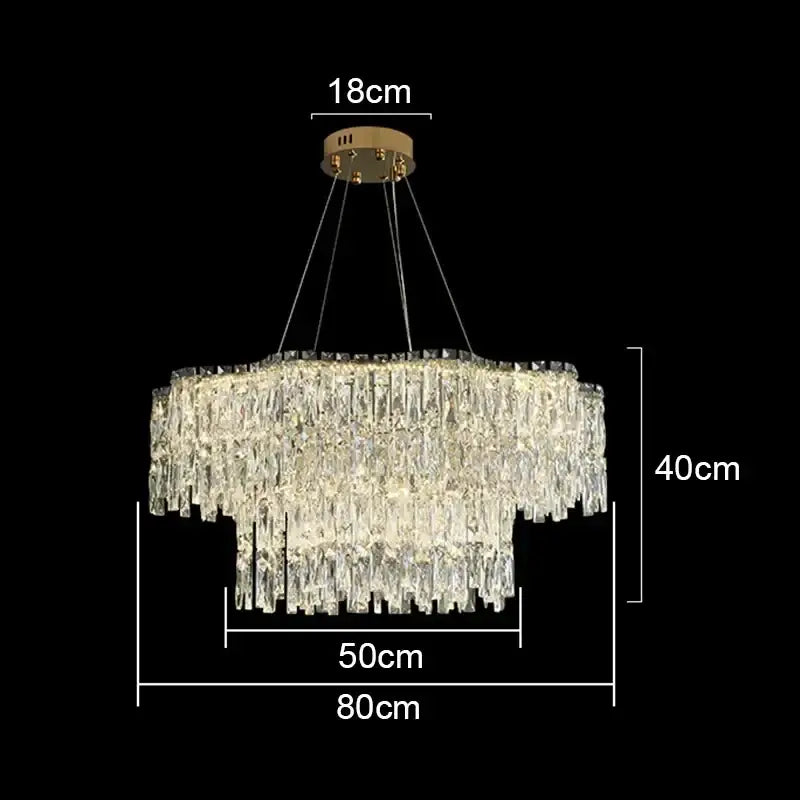 Gold Wave Crystal Chandelier Fluid Design