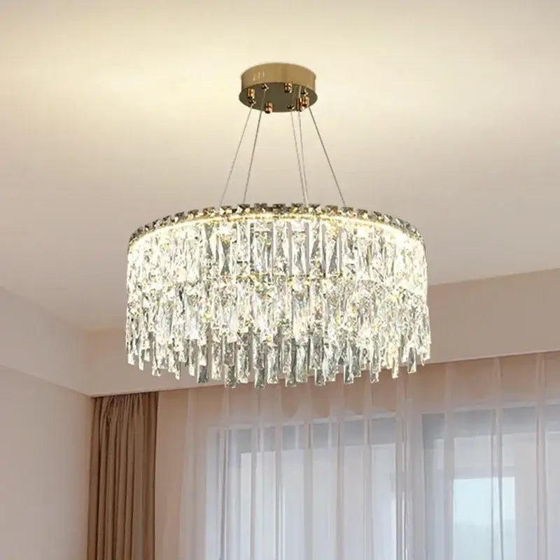 Gold Wave Crystal Chandelier Fluid Design