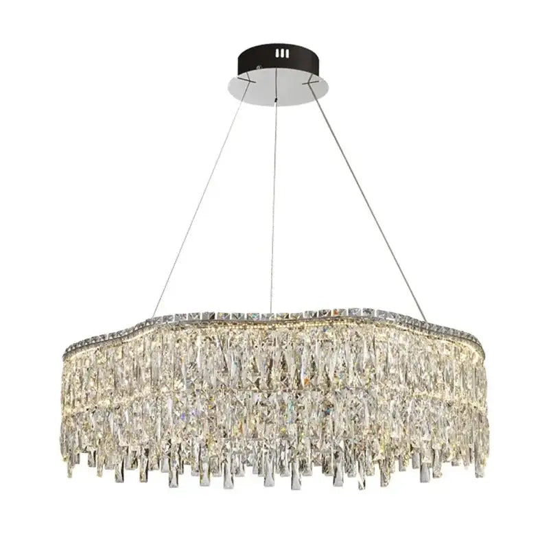 Gold Wave Crystal Chandelier Fluid Design