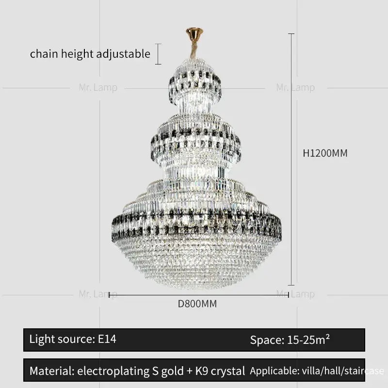 Gold Crystal Chandelier Grand Statement Piece