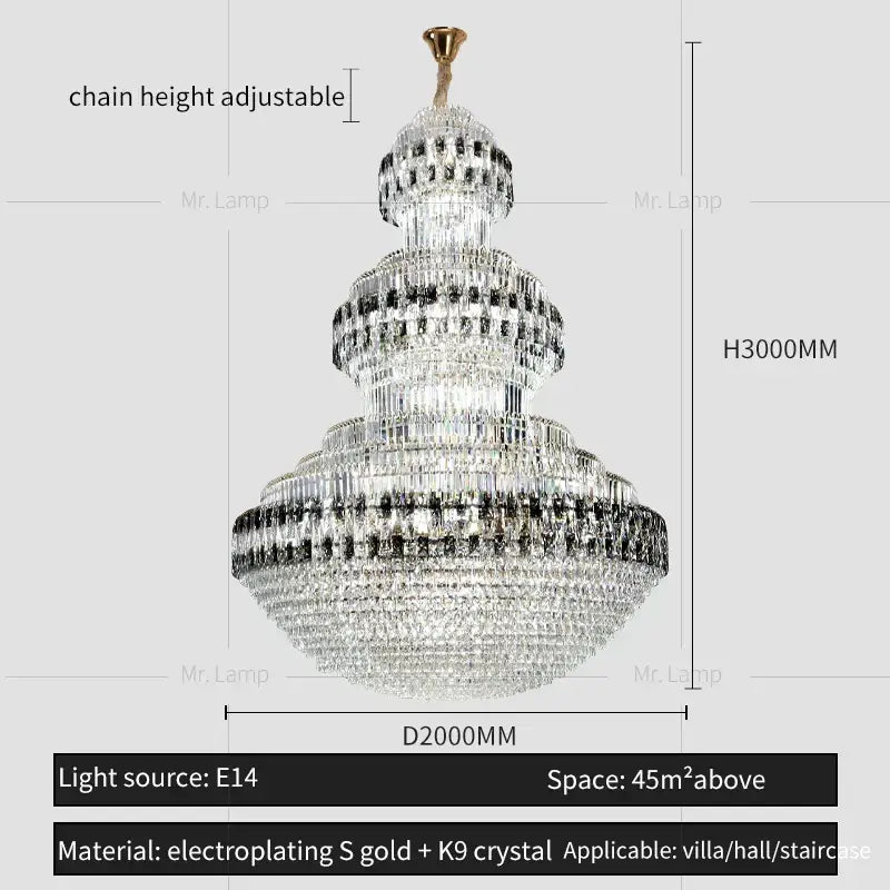Gold Crystal Chandelier Grand Statement Piece