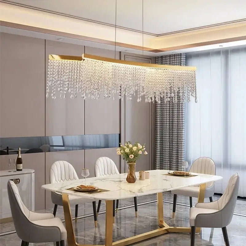 Gold Crystal Luxury Chandelier Remote Dimmable