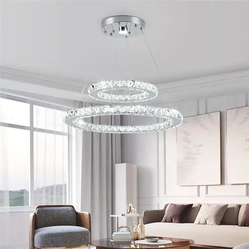 Crystal Column Ceiling Chandelier