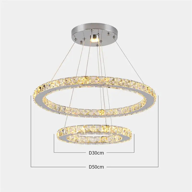 Crystal Column Ceiling Chandelier