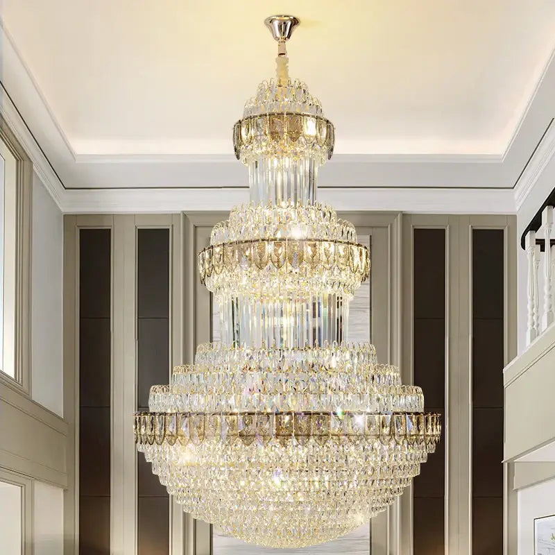 Gold Crystal Villa Chandelier For Hotels