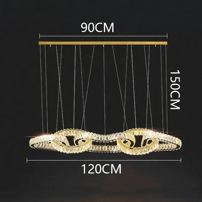 Silver Crystal Pendant Light Adjustable Design