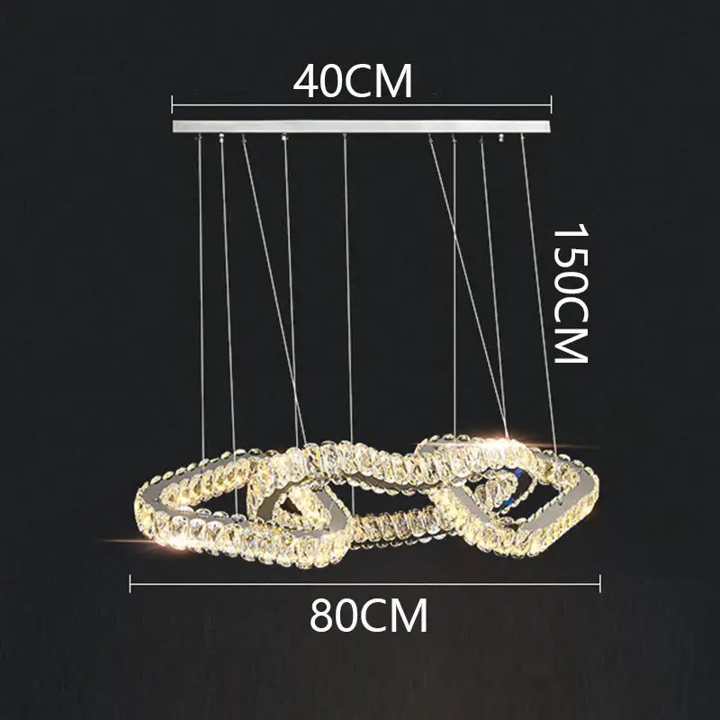 Silver Crystal Pendant Light Adjustable Design