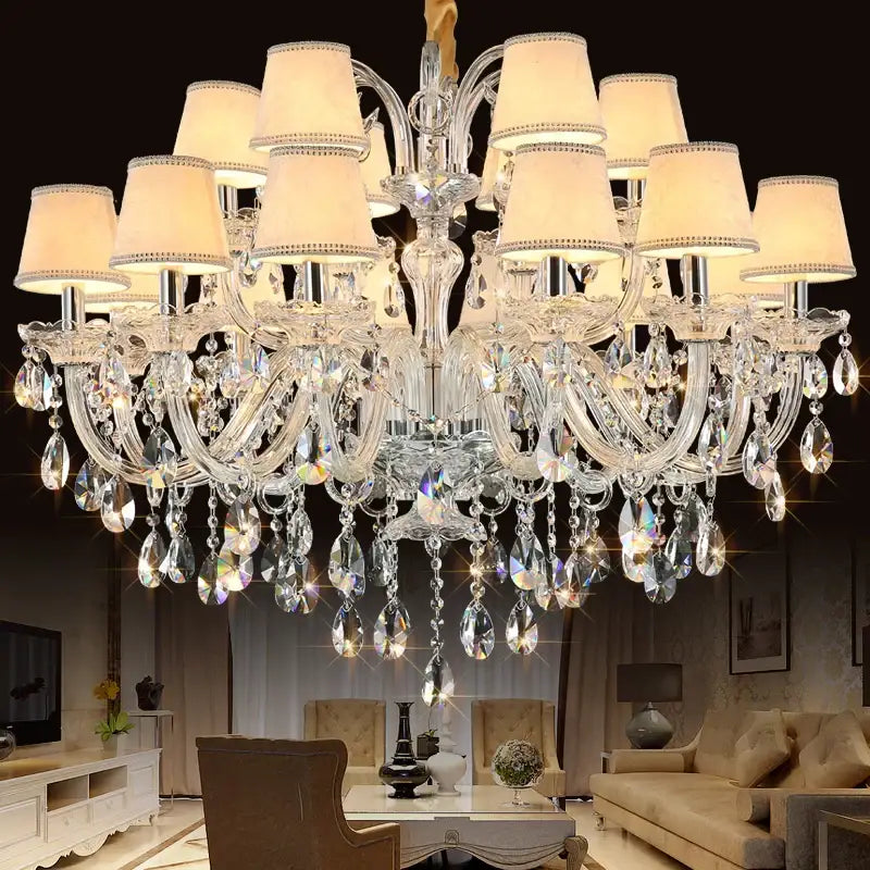 Silver Crystal Chandelier Fixture