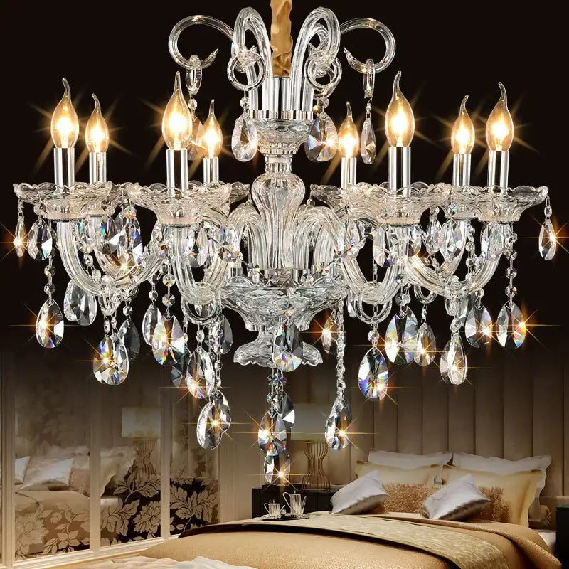 Silver Crystal Chandelier Fixture